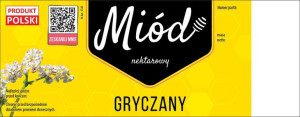 Paczka dużych etykiet na miód gryczany (100szt) - wzór E180
