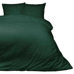 Pościel satyna cizgili dark green 180x200 2x70x80