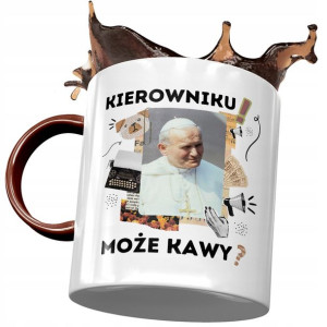 Kubek Bordowy Jan Paweł II Papież Mem na Prezent