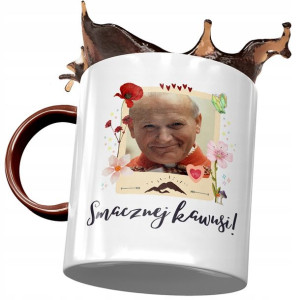Kubek Bordowy Jan Paweł II Papież Mem na Prezent
