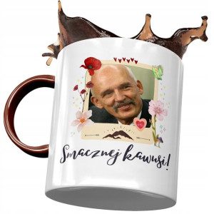 Kubek Bordowy Janusz Korwin Mikke na Prezent