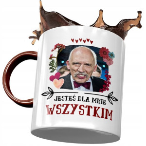 Kubek Bordowy Janusz Korwin Mikke na Prezent