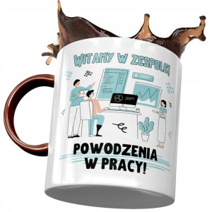 Kubek Bordowy na Powitanie Przywitanie w Pracy