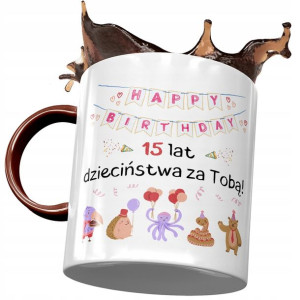Kubek Bordowy na Urodziny 15 15ste 15-ste Prezent
