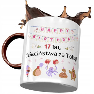 Kubek Bordowy na Urodziny 17 17ste 17-ste Prezent
