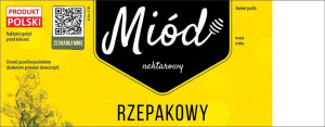 Paczka dużych etykiet na miód rzepakowy (100szt) - wzór E184