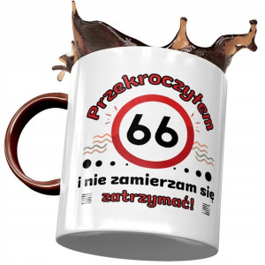 Kubek Bordowy na Urodziny 66 66te 66-te Prezent