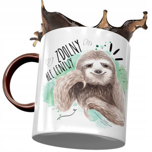 Kubek Bordowy Śmieszny Zabawny Zdolny Ale Leniwy
