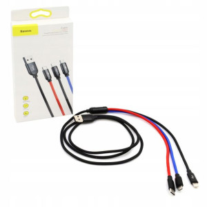 Kabel USB Baseus 3w1 iPhone Micro USBC 1,2m 3,5A
