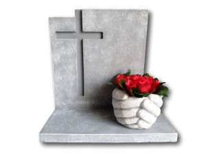 Figurka na grób z krzyżem Podstawka pod znicz 31cm Wszystkich Świętych