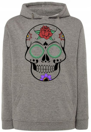 Bluza z fajnym nadrukiem kolorowa CZASZKA r.XL