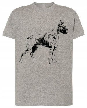 Bokser Pies Modny Męski T-shirt Logo Rozm.3XL