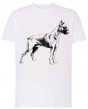 Bokser Pies Modny Męski T-shirt Logo Rozm.3XL