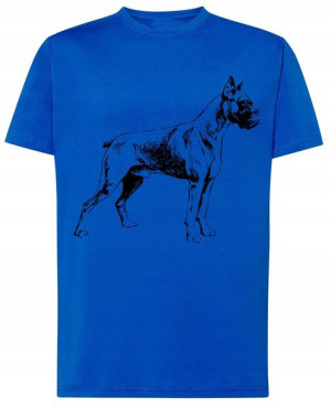 Bokser Pies Modny Męski T-shirt Logo Rozm.S