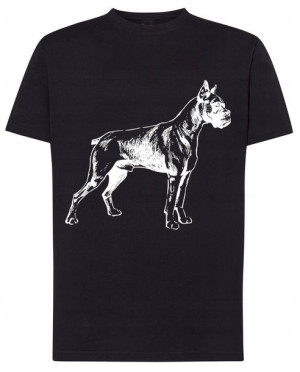 Bokser Pies Modny Męski T-shirt Logo Rozm.XL