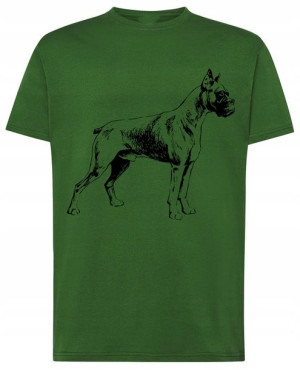Bokser Pies Modny Męski T-shirt Logo Rozm.XXL