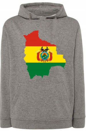 Boliwia Męska Bluza z Kapturem Nadruk r.M