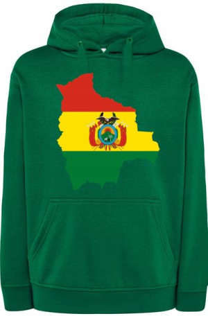 Boliwia Męska Bluza z Kapturem Nadruk r.XS