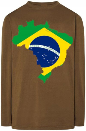 Brazylia Flaga Męski Modny Longsleeve Rozm.L