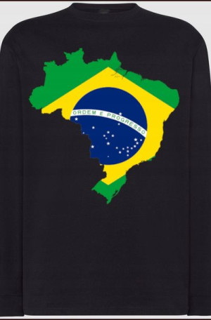 Brazylia Flaga Męski Modny Longsleeve Rozm.XS
