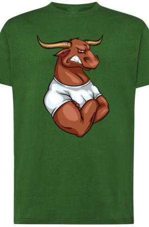 Byk Męski Modny T-Shirt Nadruk Rozm.4XL