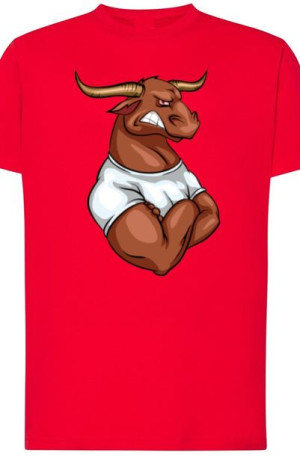 Byk Męski Modny T-Shirt Nadruk Rozm.XXL