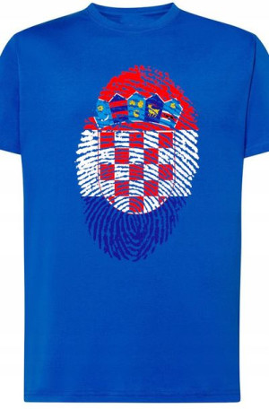 Chorwacja Flaga Odcisk Męski T-Shirt Rozm.5XL