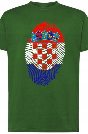 Chorwacja Flaga Odcisk Męski T-Shirt Rozm.XL