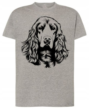 Cocker Spaniel T-shirt Męski Modny Nadruk Rozm.M