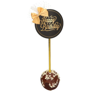 Topper Na Tort Happy Birthday Czarno-złoty