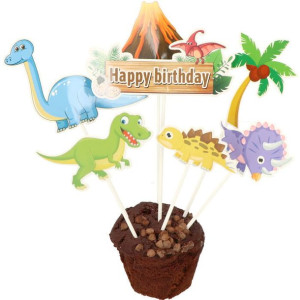Topper Happy Birthday Dinozaury 7szt