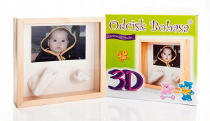 Zestaw Odcisk Bobasa ramka 3D z glinką pamiątka
