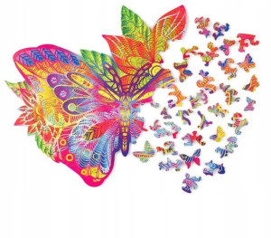 Drewniane Puzzle Układanka Motyl 170 El.
