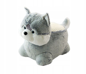 Pufa fotelik maskotka piesek Husky dla dzieci