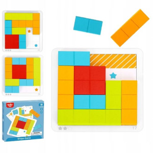 Drewniana Gra Logiczna Klocki Układanka Tetris