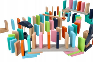 Drewniane Kolorowe Domino Klocki Adam Toys