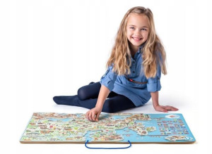 Tablica edukacyjna 2w1 Mapa Europy Woody 187 el.