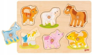 Goki drewniana układanka puzzle MAMA DZIECKO FARMA