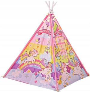 Namiot Teepee dla dzieci z Jednorożcem i lampkami