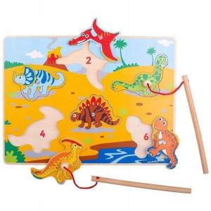 Bigjigs Układanka Magnetyczna Łowienie Dinozaurów