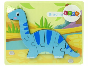 Drewniane puzzle na podkładce układanka Dinozaur