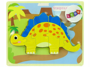 Drewniane puzzle na podkładce układanka Dinozaur
