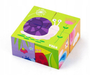Viga Klocki Puzzle Sześcienne Owady