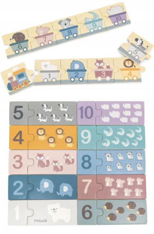 VIGA PolarB Drewniane Puzzle Numeryczne Cyferki