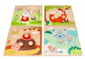 Zestaw Drewniane Układanki Puzzle 4 Pory Roku
