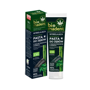 BIO MADENT Wybielająca KONOPNA Pasta do zębów z Węglem z bambusa 100ml