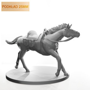 Figurka Rpg - Seria Wierzchowce - Koń Bitewny - Podkład 25 Mm