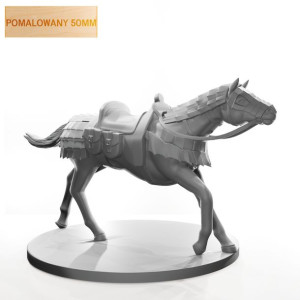Figurka Rpg - Seria Wierzchowce - Koń Bitewny Zbroja - Pomalowany 50 Mm