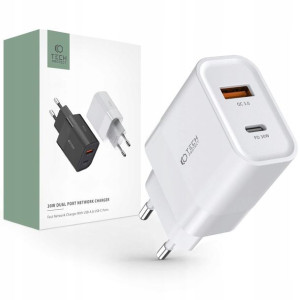 Tech-protect C30w 2-port Charger Pd30w/qc3.0
