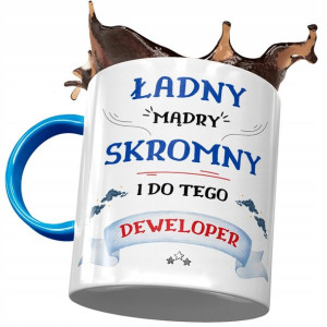 Kubek Błękitny Dla Dewelopera Ładny Mądry Skromny